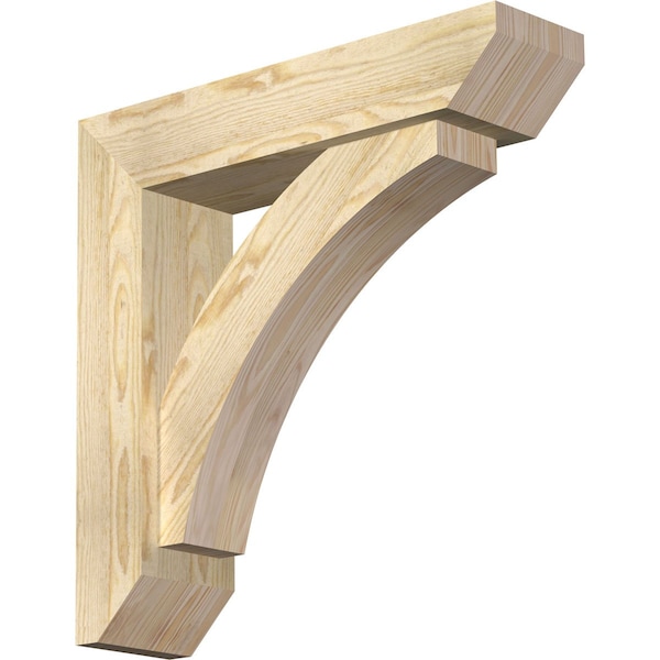 Ekena Millwork Thorton Slat Rough Sawn Bracket w/ Offset Brace, Douglas Fir, 6"W x 24"D x 24"H BKT0604X24X24THR06RDF - main
